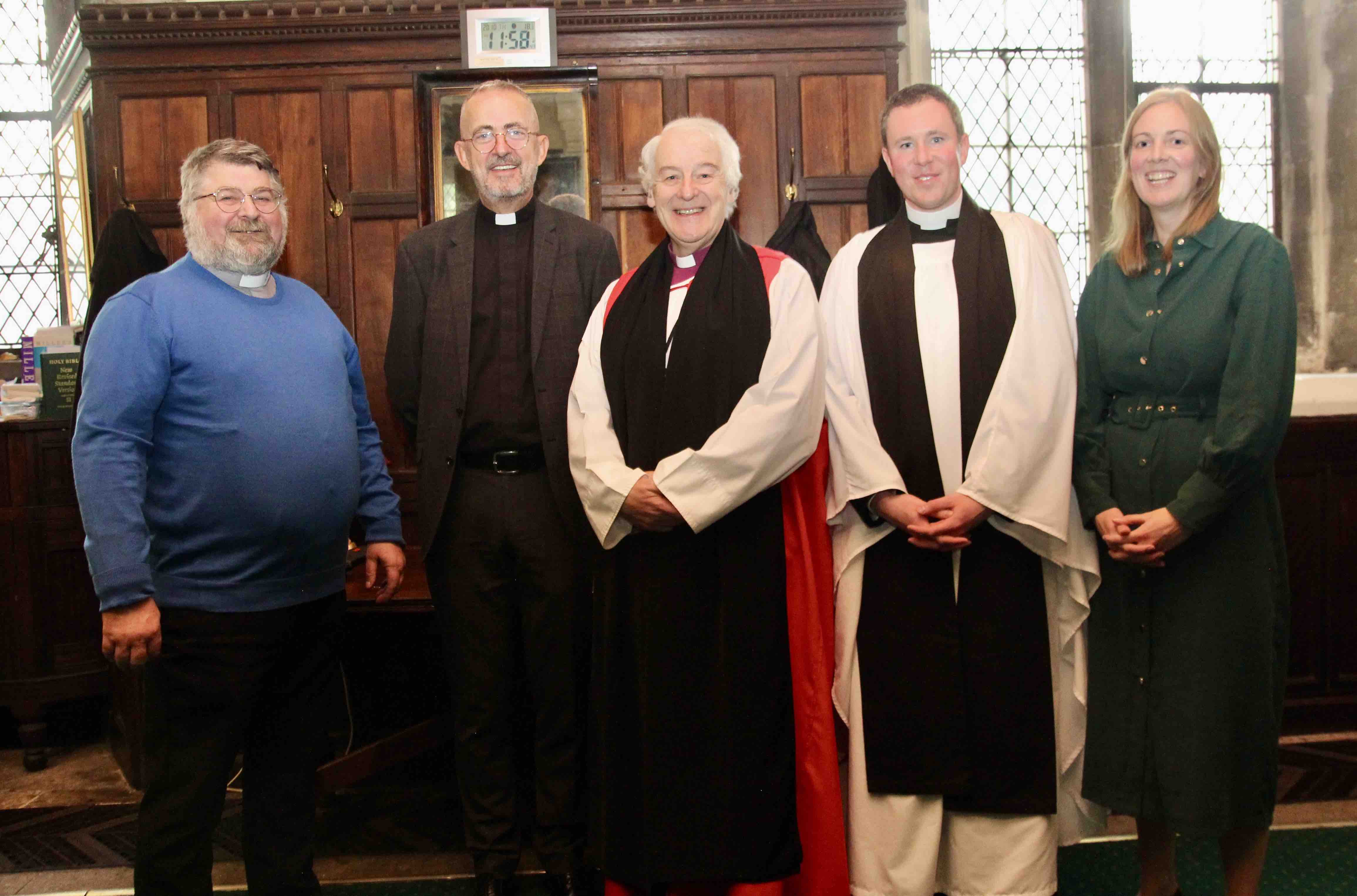 Archdeacon Neal O'Raw, Dean Dermot Dunne, Archbishop Michael Jackson, the Revd Sean Hanily and Emma Fawcett.