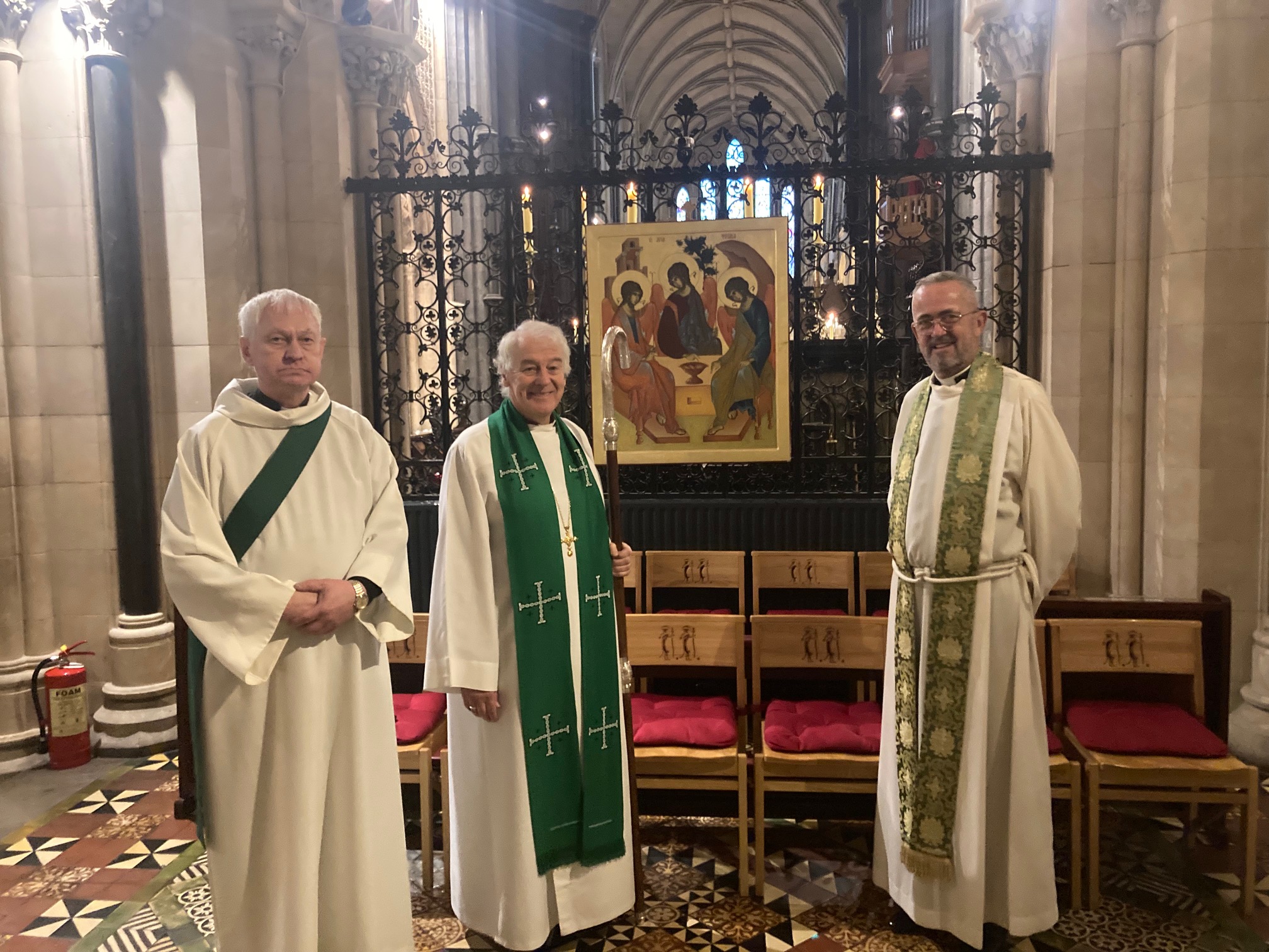 The Archbishop with Kalmer Keshula and Dean Dermot Dunne.