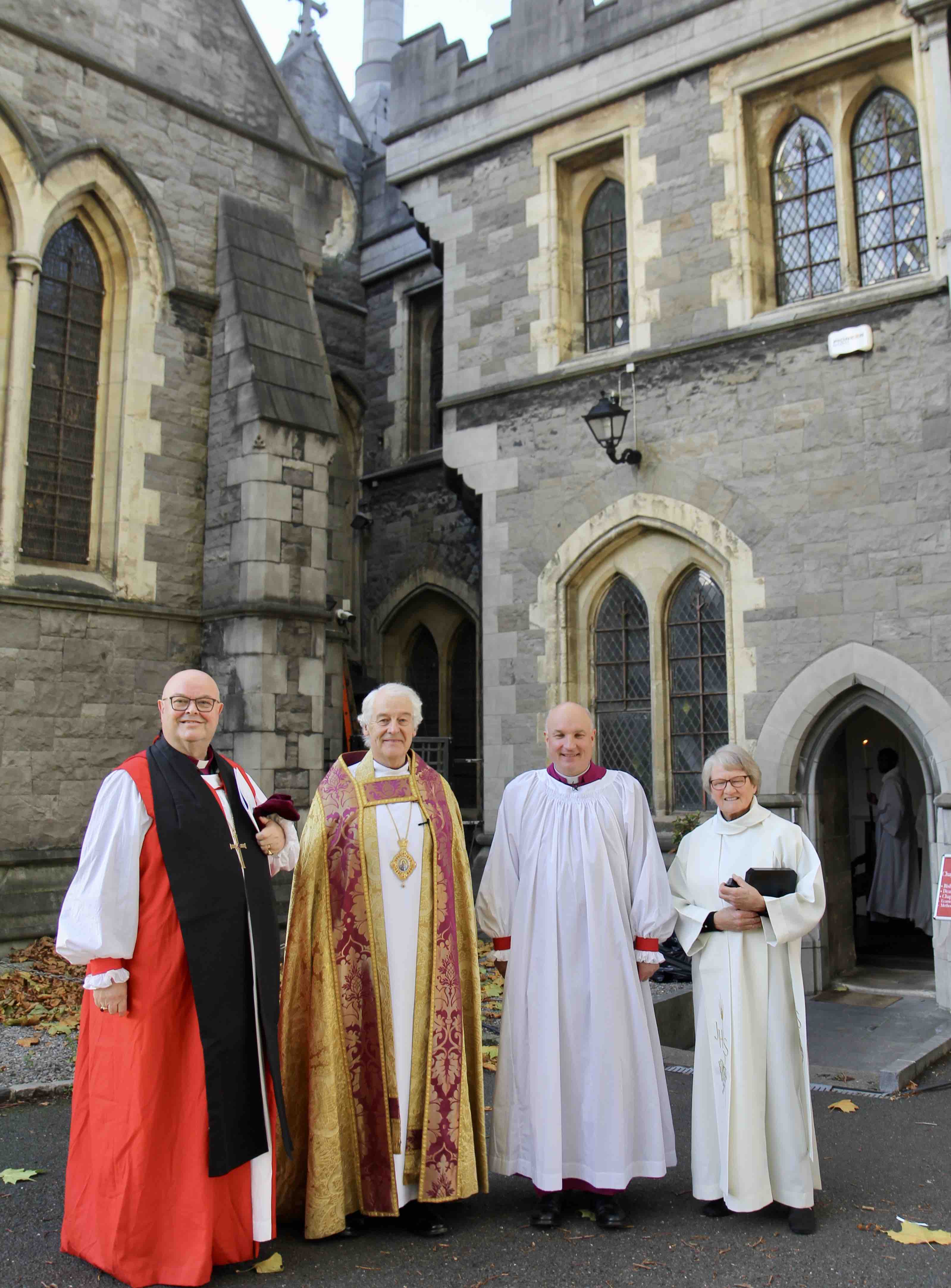 Bishop Paul Colton (Preacher), Archbishop Michael Jackson, Bishop Adrian Wilkinson and the Revd Hazel Minion (Chaplain).