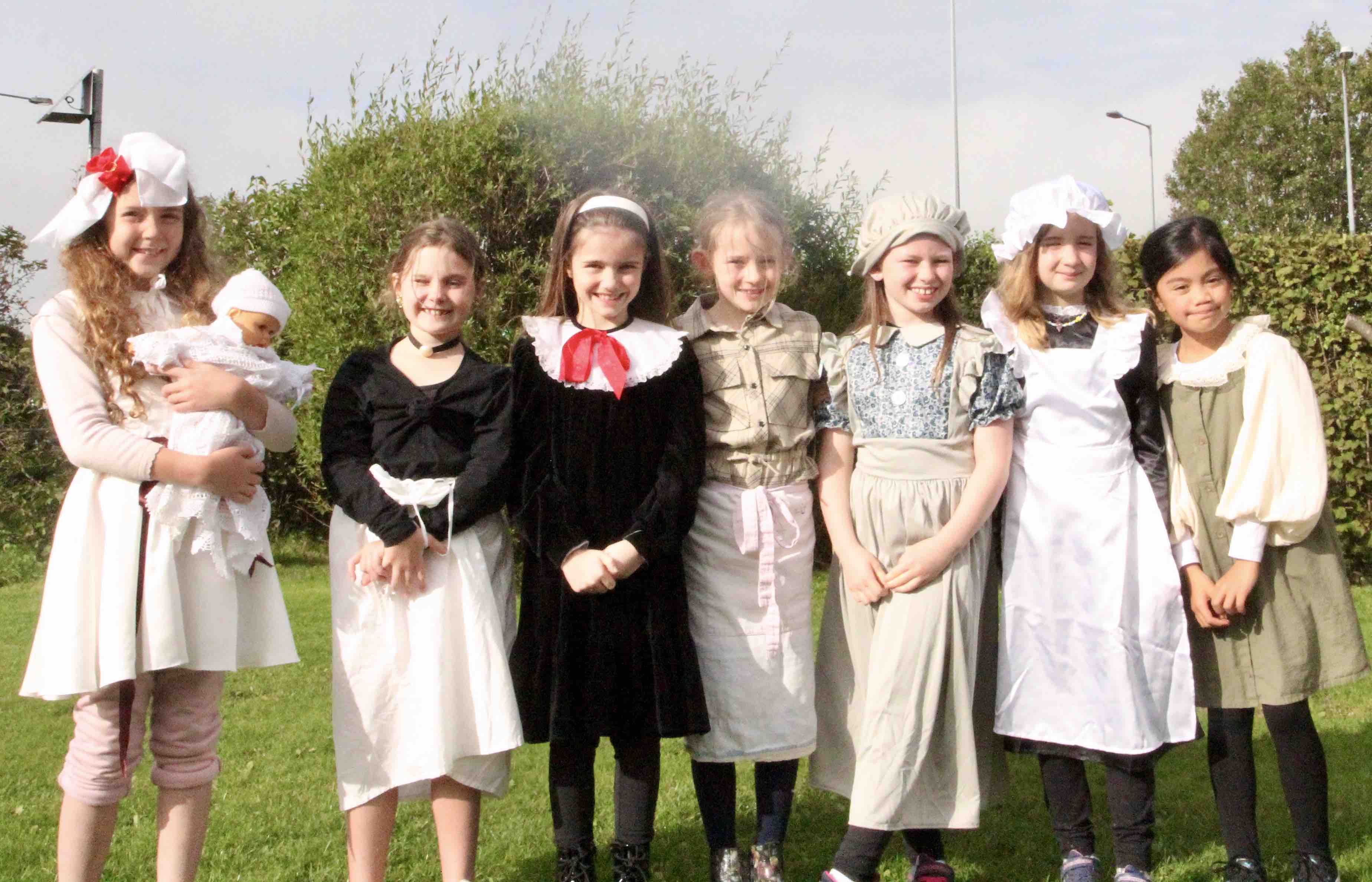 Some of the Carysfort NS pupils dressed in period costume.