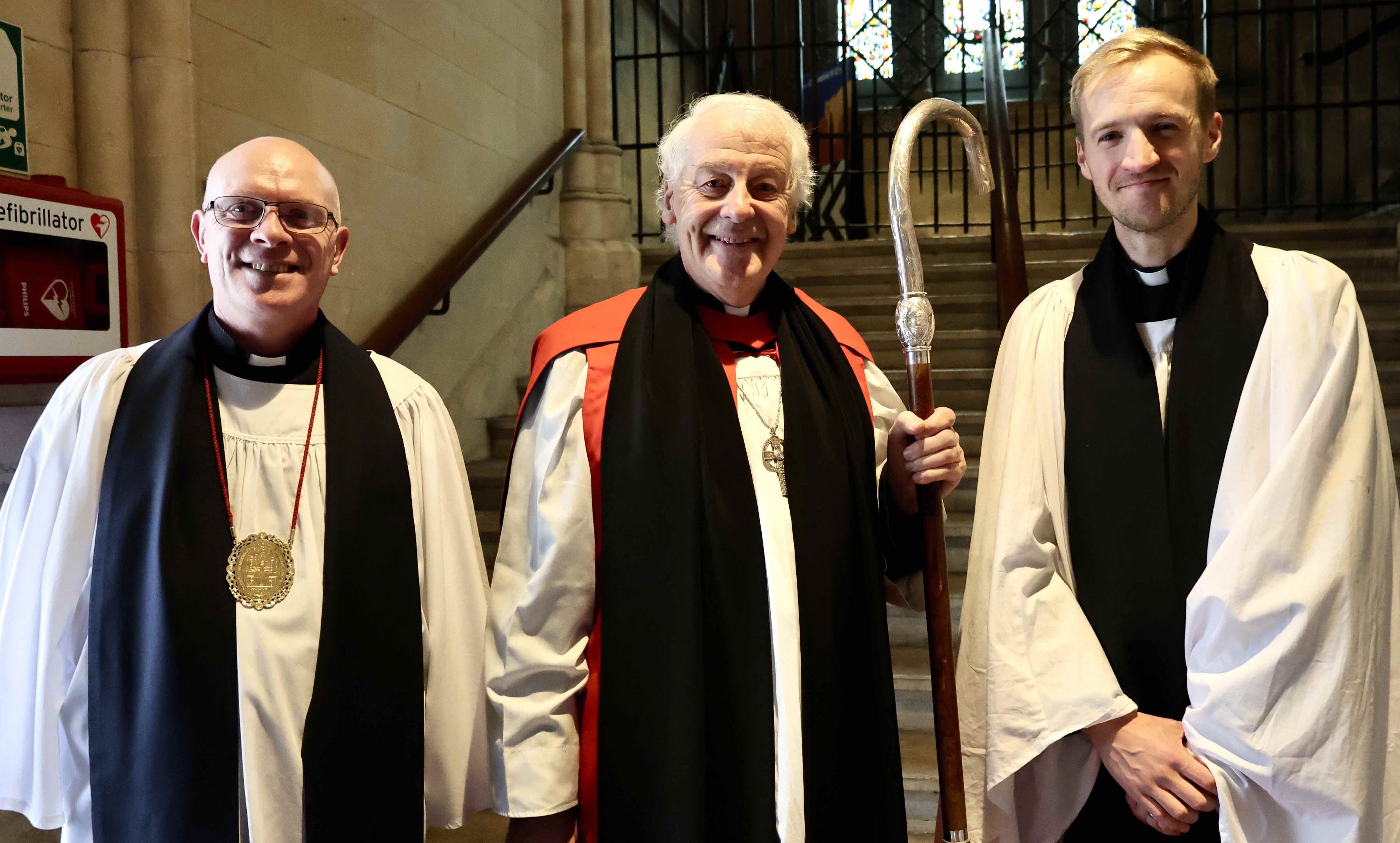 Dean Tom O'Brien, Archbishop Michael Jackson and the Revd Colin Hamilton.