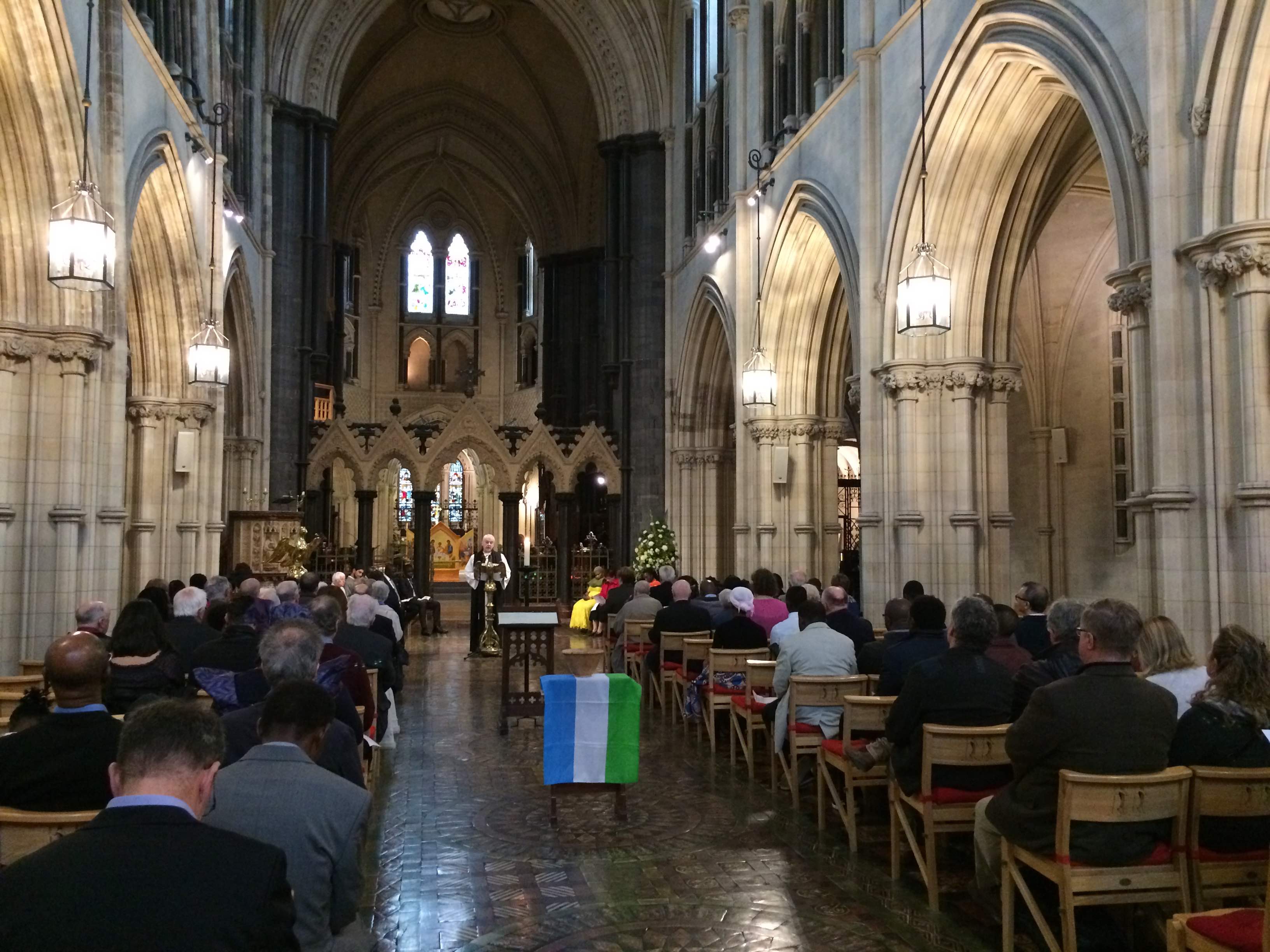 Archbishop Michael Jackson leading the opening prayer