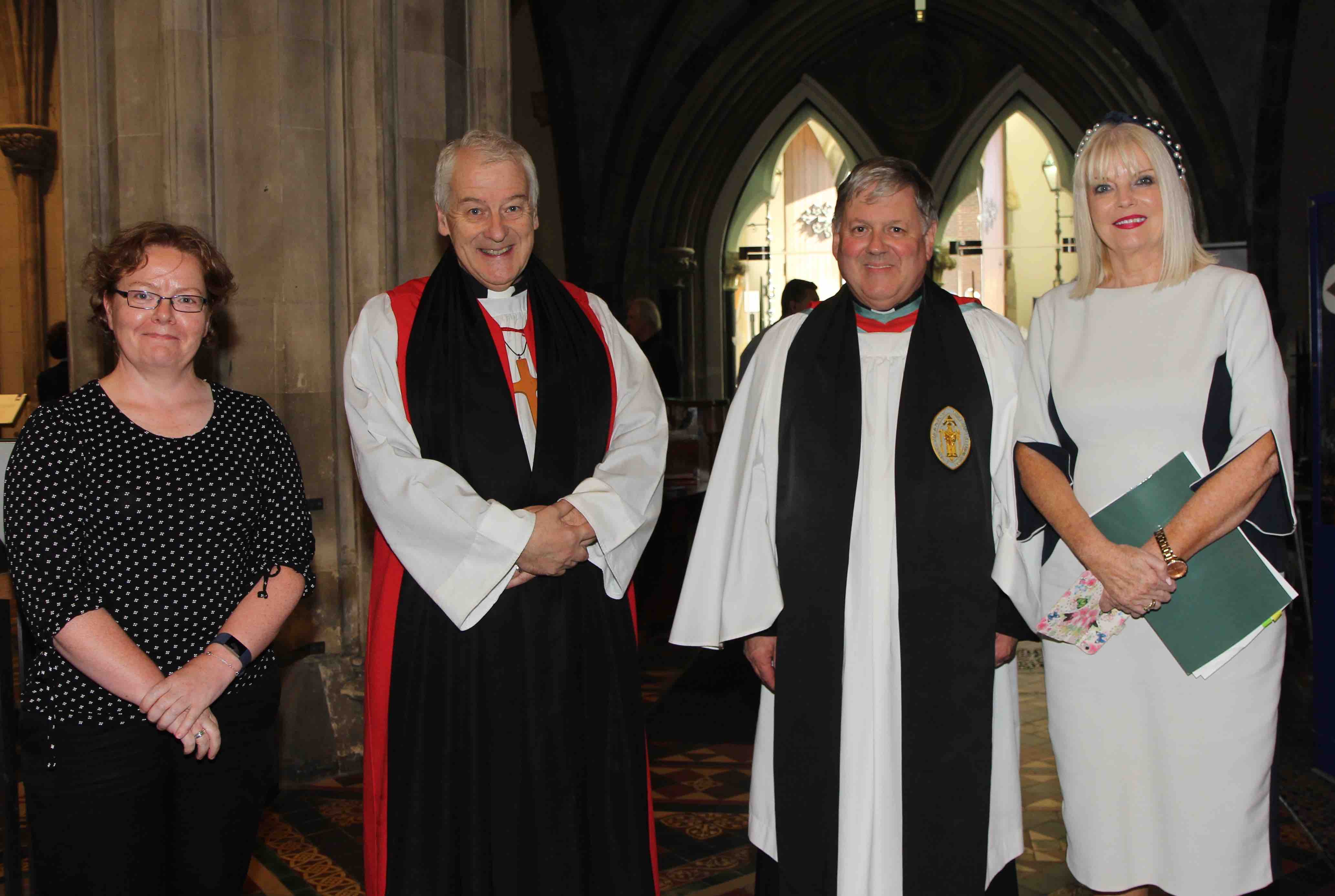 Avril Ryan of Gaisce, Archbishop Michael Jackson, Dean William Morton and Minister Mary Mitchell O'Connor.