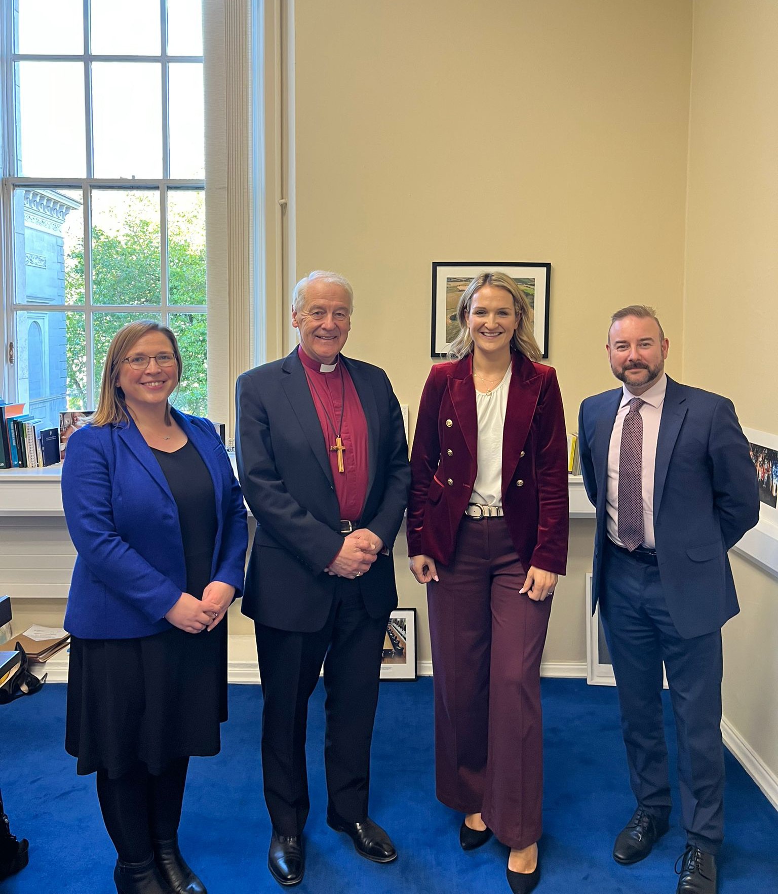 Susan Ellis (Education Adviser, Board of Education), Archbishop Michael Jackson, Minister Helen McEntee, and Dr Ken Fennelly (Secretary, Board of Education) at their meeting on Tuesday.