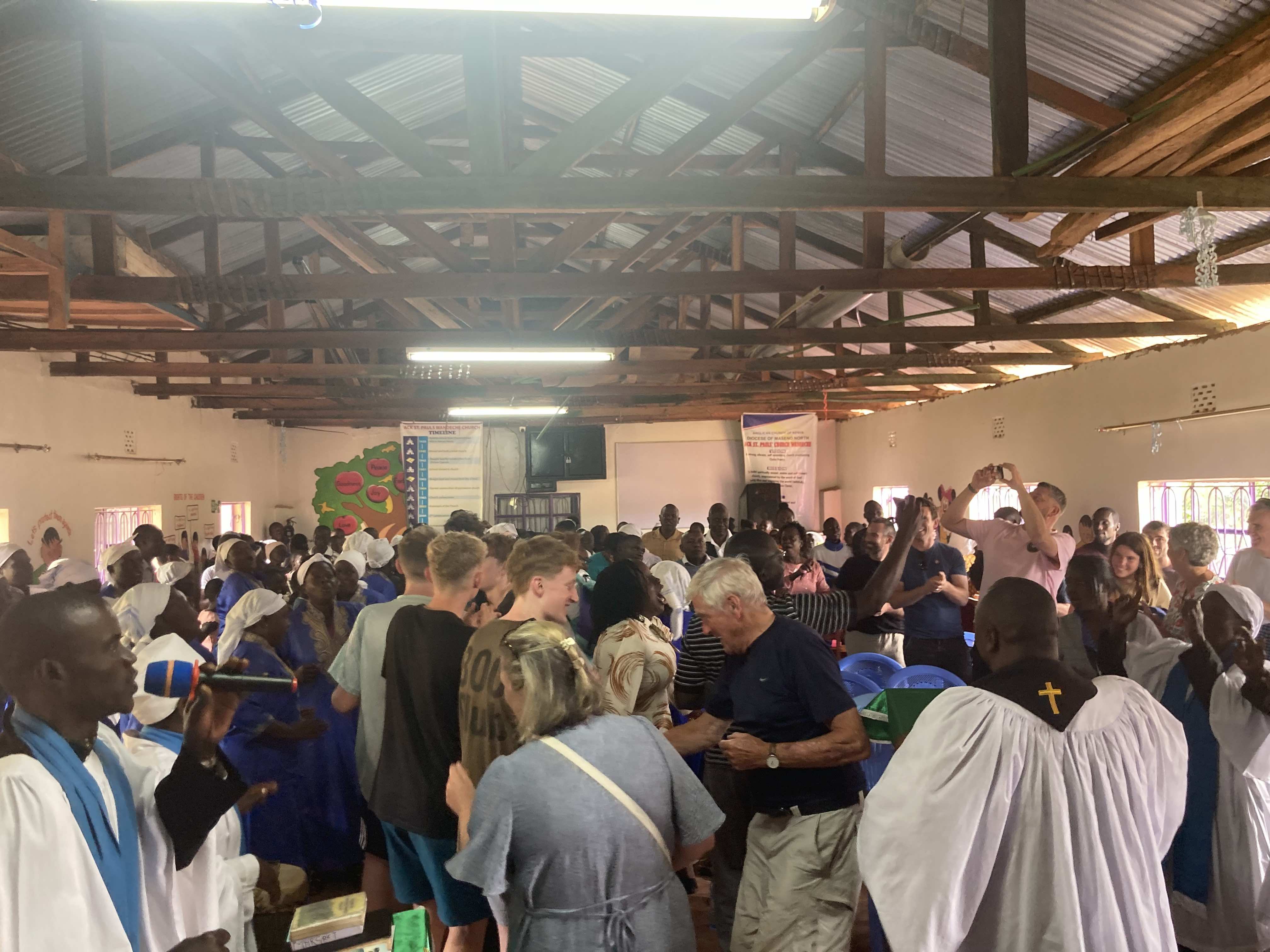 A Lively Church Service in Wandeche Hall.