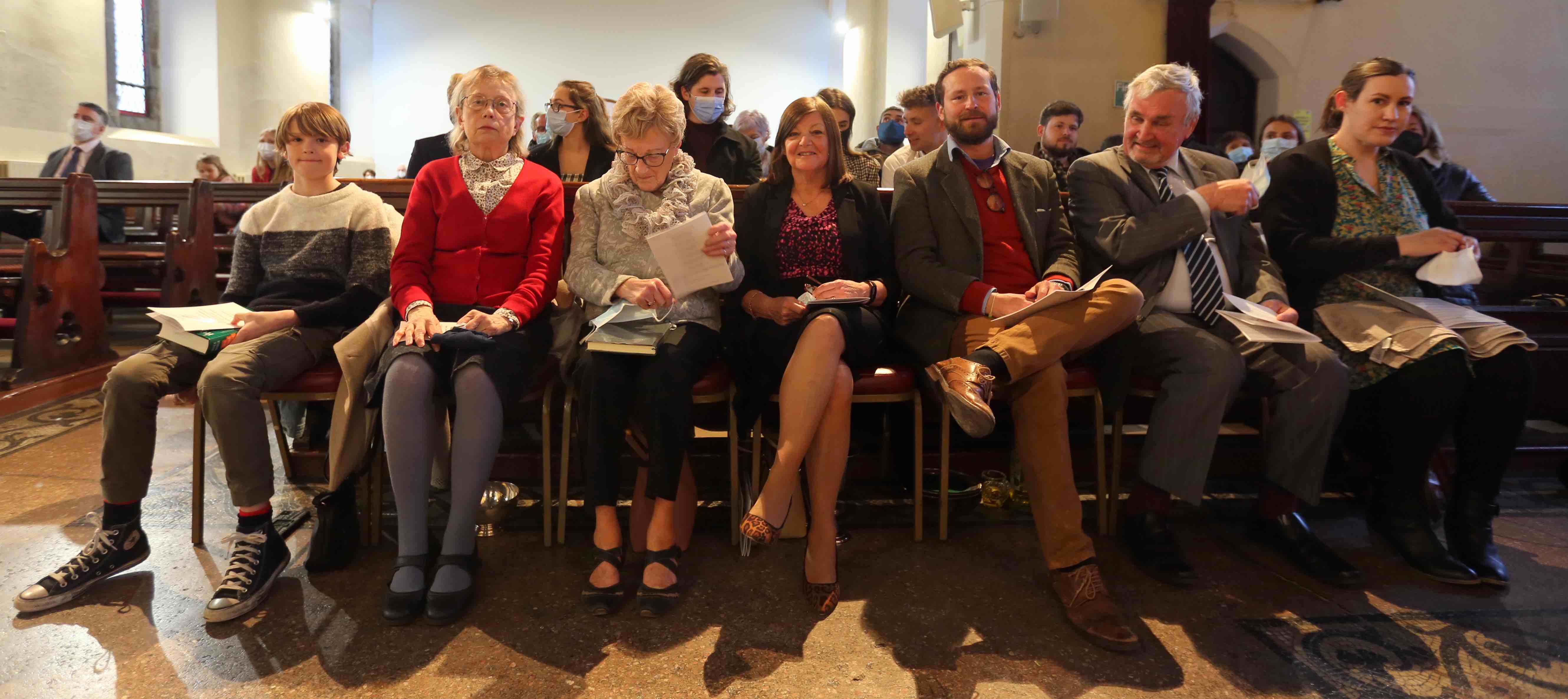 Parishioners who brought up symbols of ministry during the Service of Institution of Canon Leonard Ruddock in St Matthew's Irishtown. (Photo Patrick Hugh Lynch)