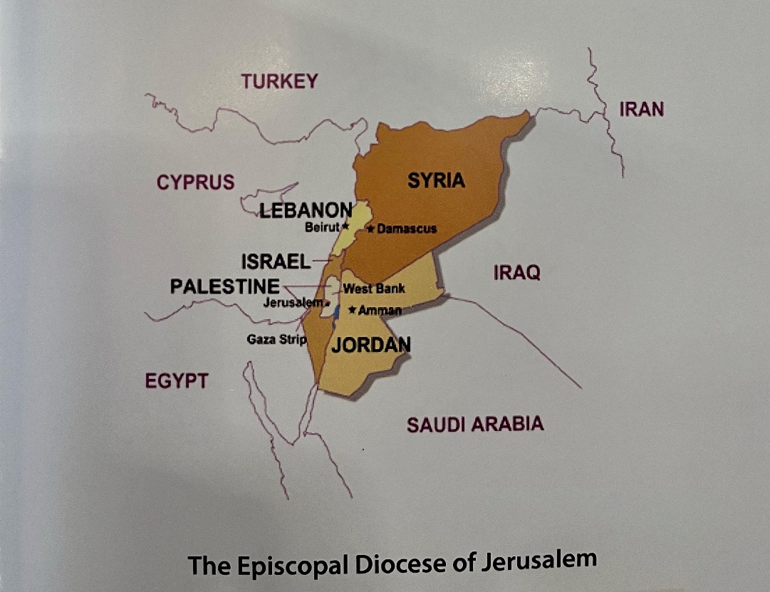 The area covered by the Episcopal Diocese of Jerusalem.