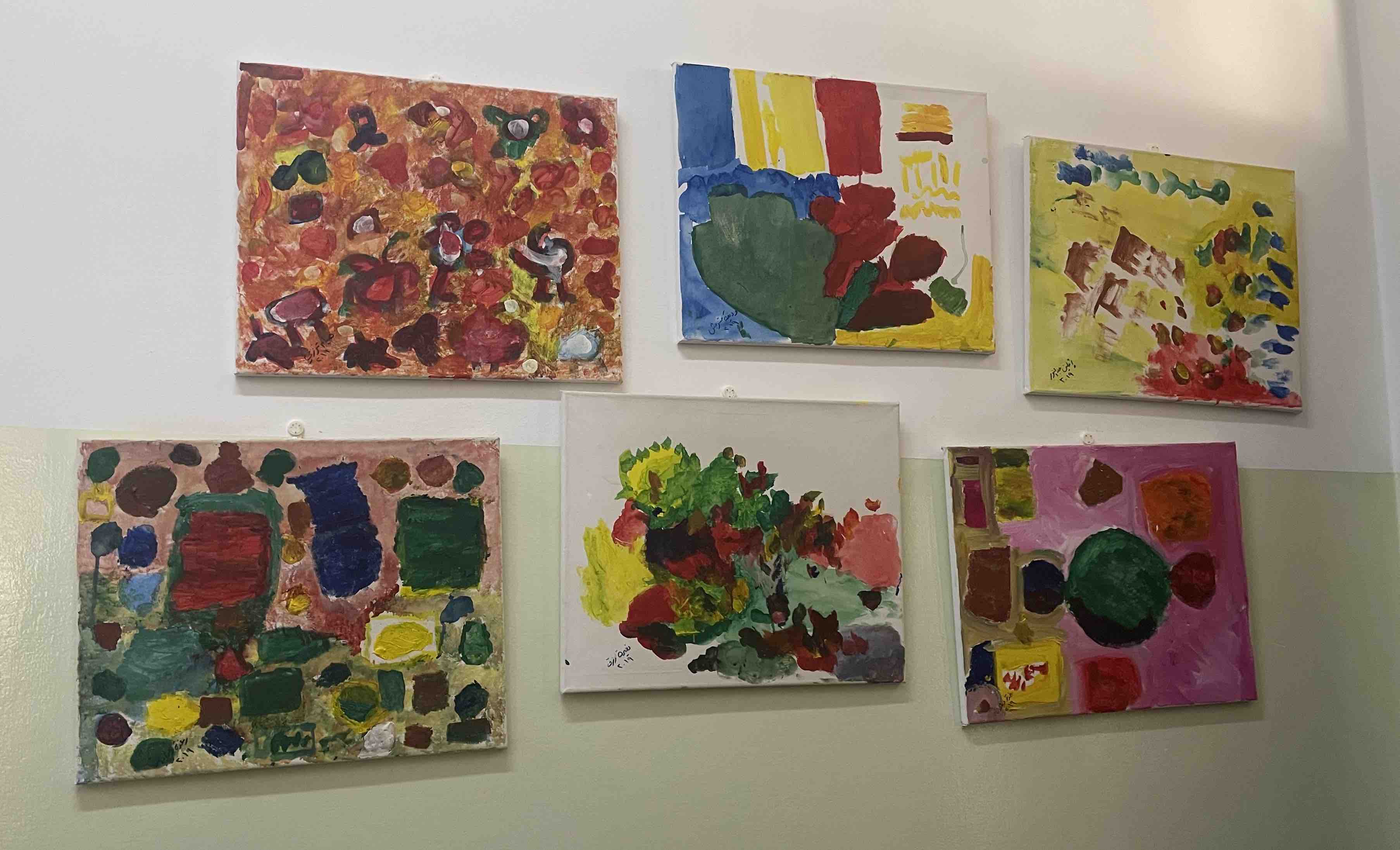 Artwork from an exhibition in the elder residence facility at St Paul's.