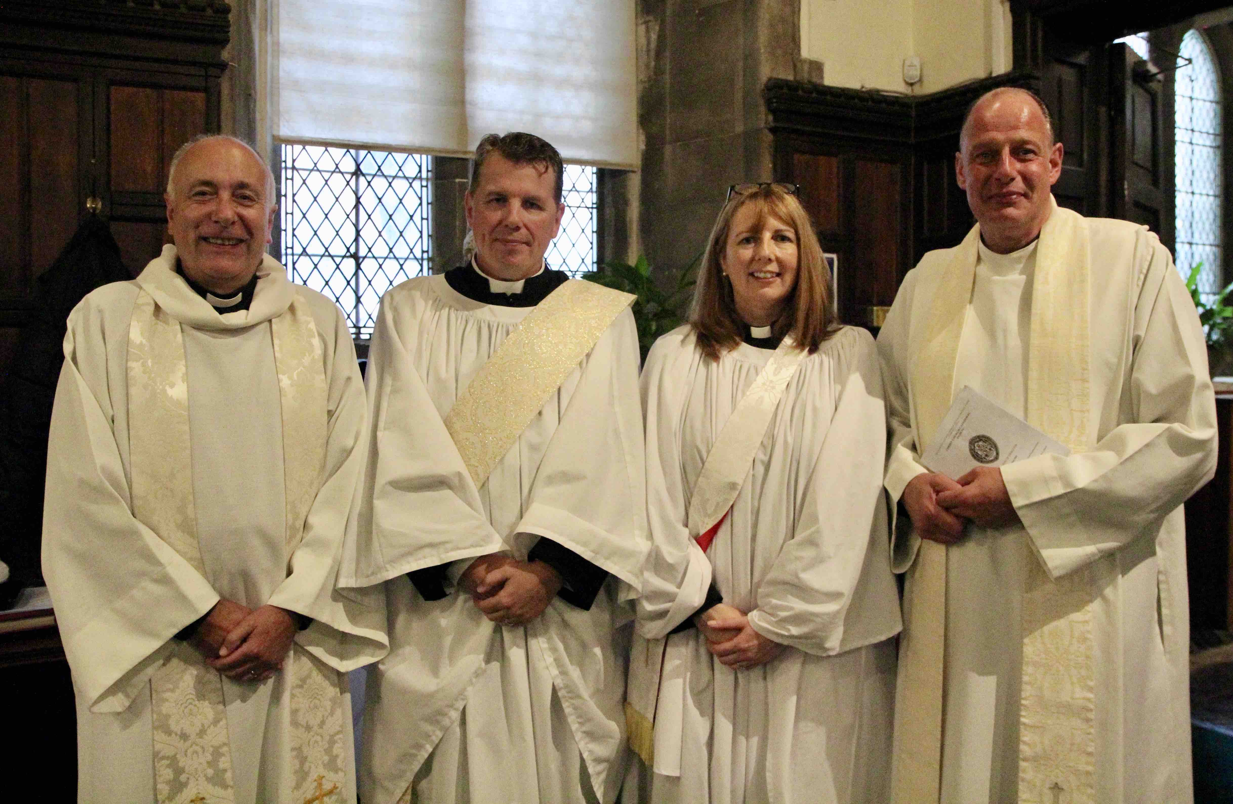 The Revd Mathew McCauley and the Revd Caroline Brennan (centre) with the Rectors of Irishtown and Donnybrook and Monkstown, Canon Leonard Ruddock and Canon Roy Byrne, with whom they will serve.